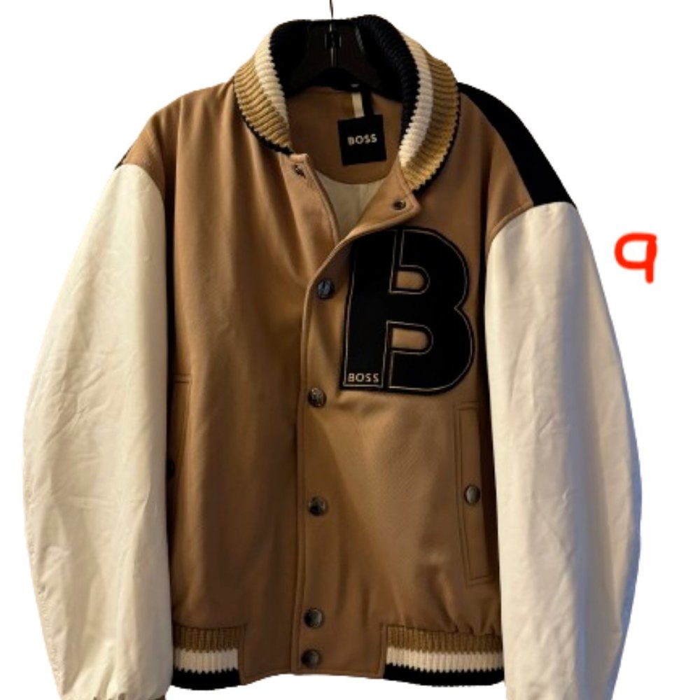 Boss by Hugo Boss Natural Unisex Relaxed-fit Bomber Jacket With Logo Details - Picture 7 of 14